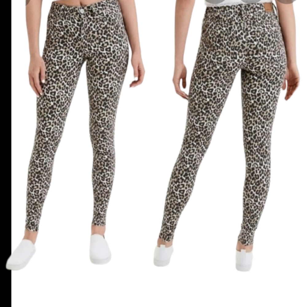 American eagle high rise denim animal prints stretch jegging